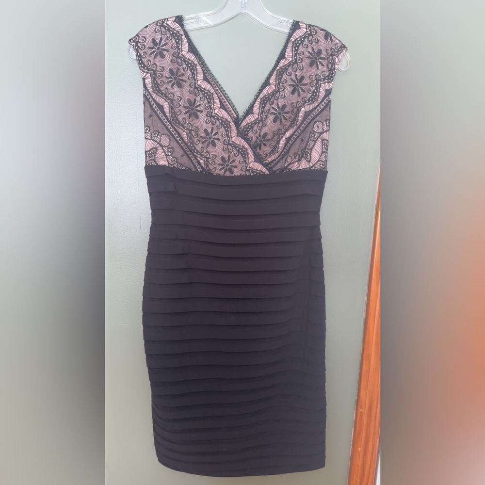Signature Black and Tan Bodycon Dress